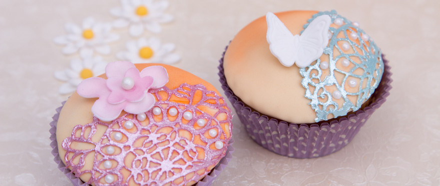 Spitzen-Dekoration Muffins